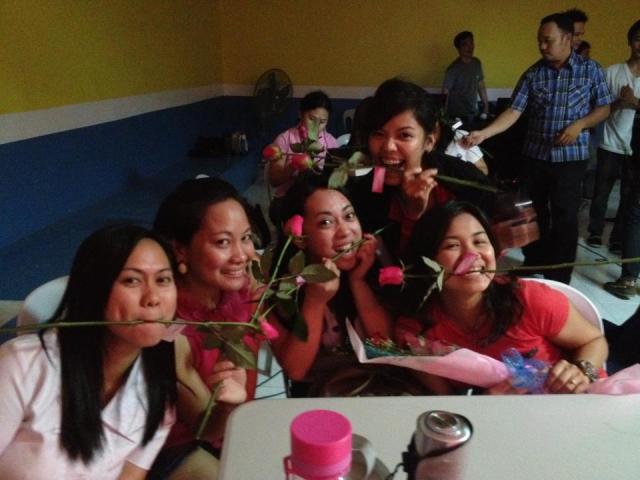 March - The single men surprised the ladies with a video, a song number, ice cream, cake, and long-stemmed roses after the Thursday Prayer Night. Sweet. <3